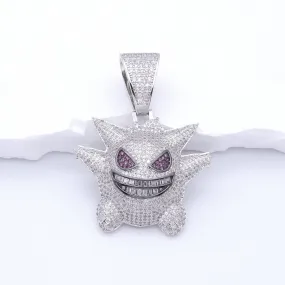 Iced Out Gengar Pendant - Silver