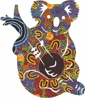 Koala On A Branch Wooden Magnet (Australian Made) - Women Gathering At Waterholes By Merryn Apma