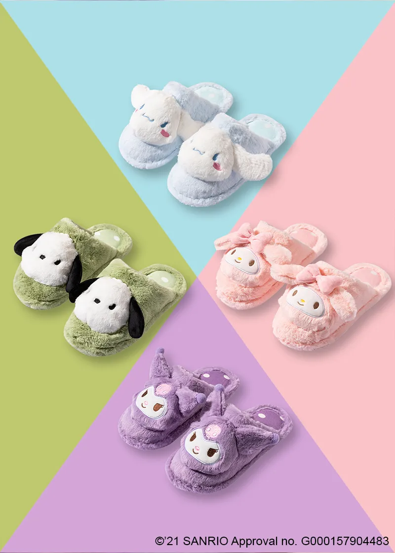 Kuromi fluffy house slippers - MINISO x SANRIO