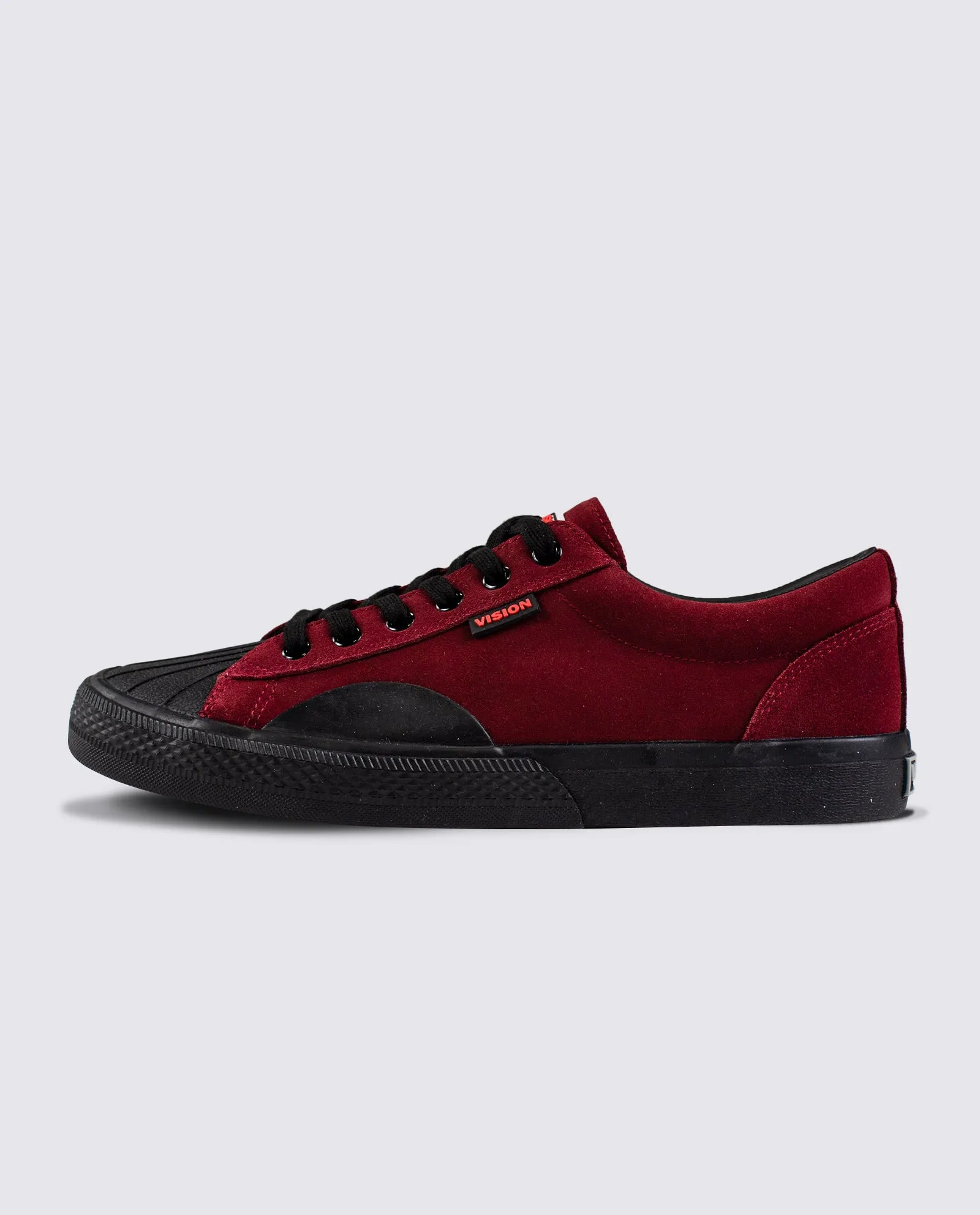 Leather Suede Low Top Sneakers Oxblood