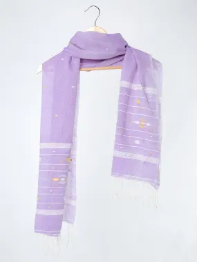 Mauve Muslin Cotton Jamdani Stole