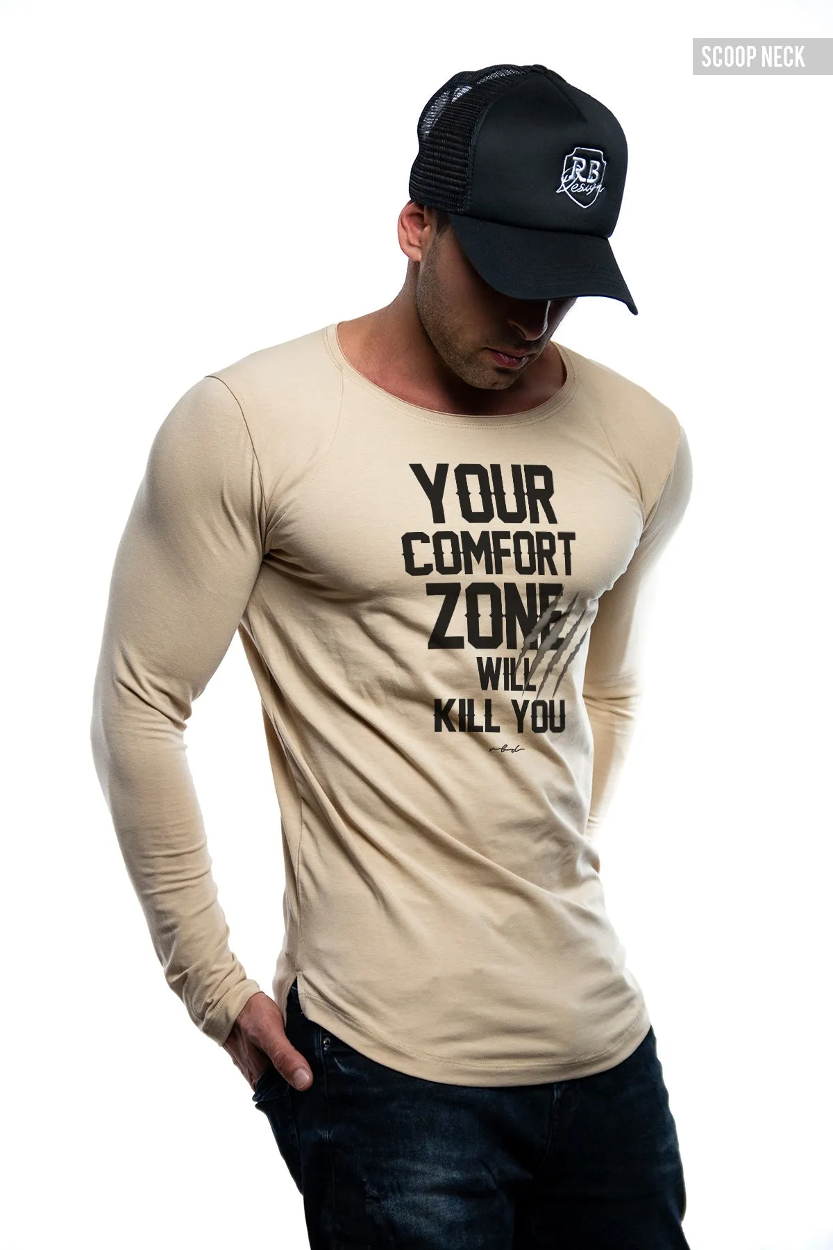 Mens Long Sleeve T-shirt "Comfort Zone Will Kill You" MD979