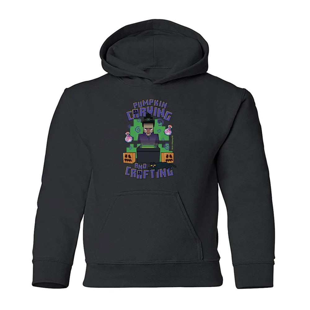 Minecraft Carving and Crafting Kids Pullover Hoodie