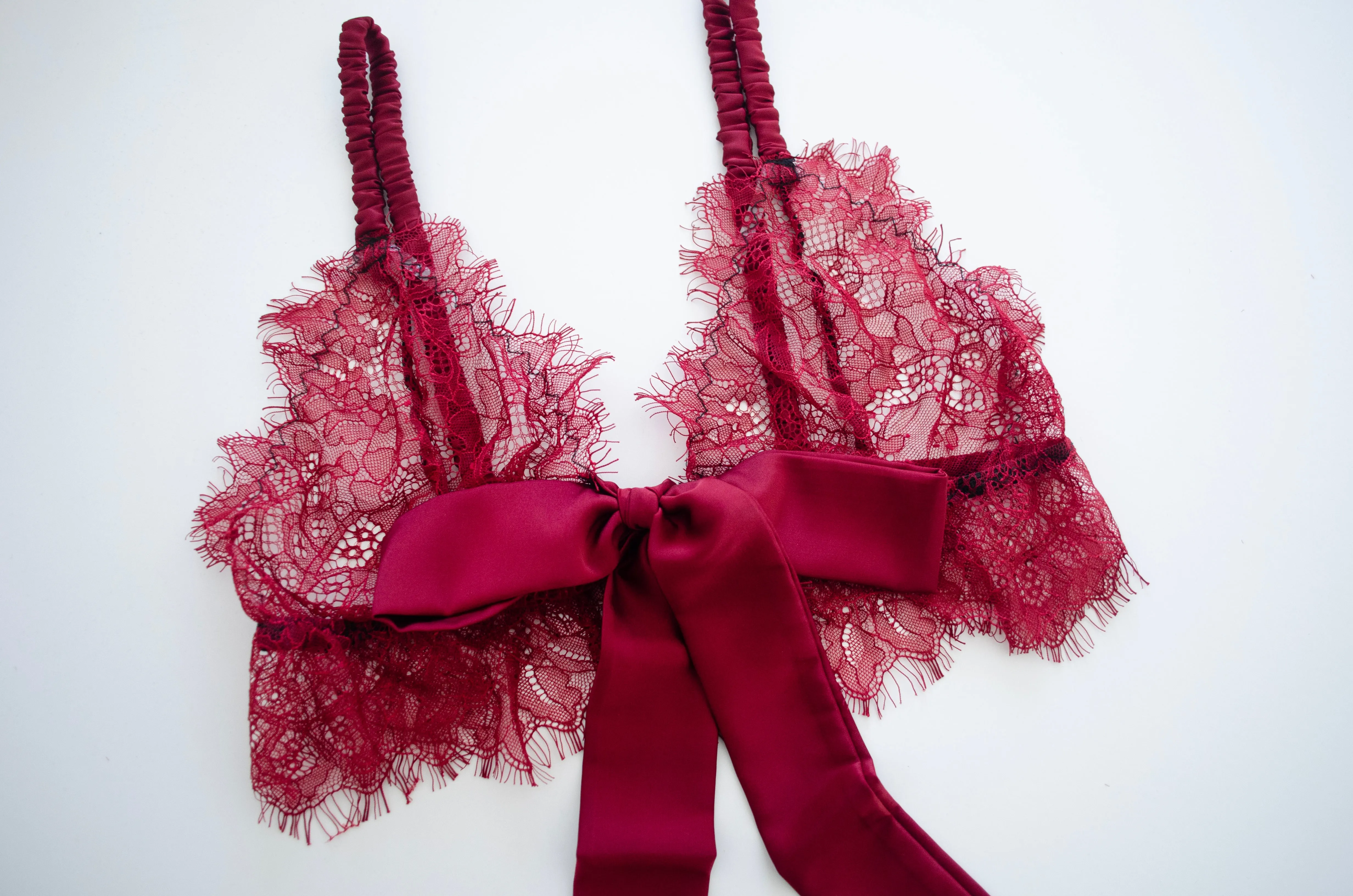 Pine Tie Side Lace Set - Wine