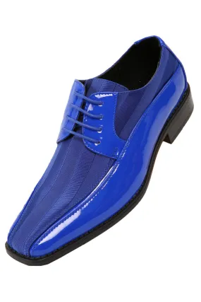 "179" Royal Blue Striped Tuxedo Shoes