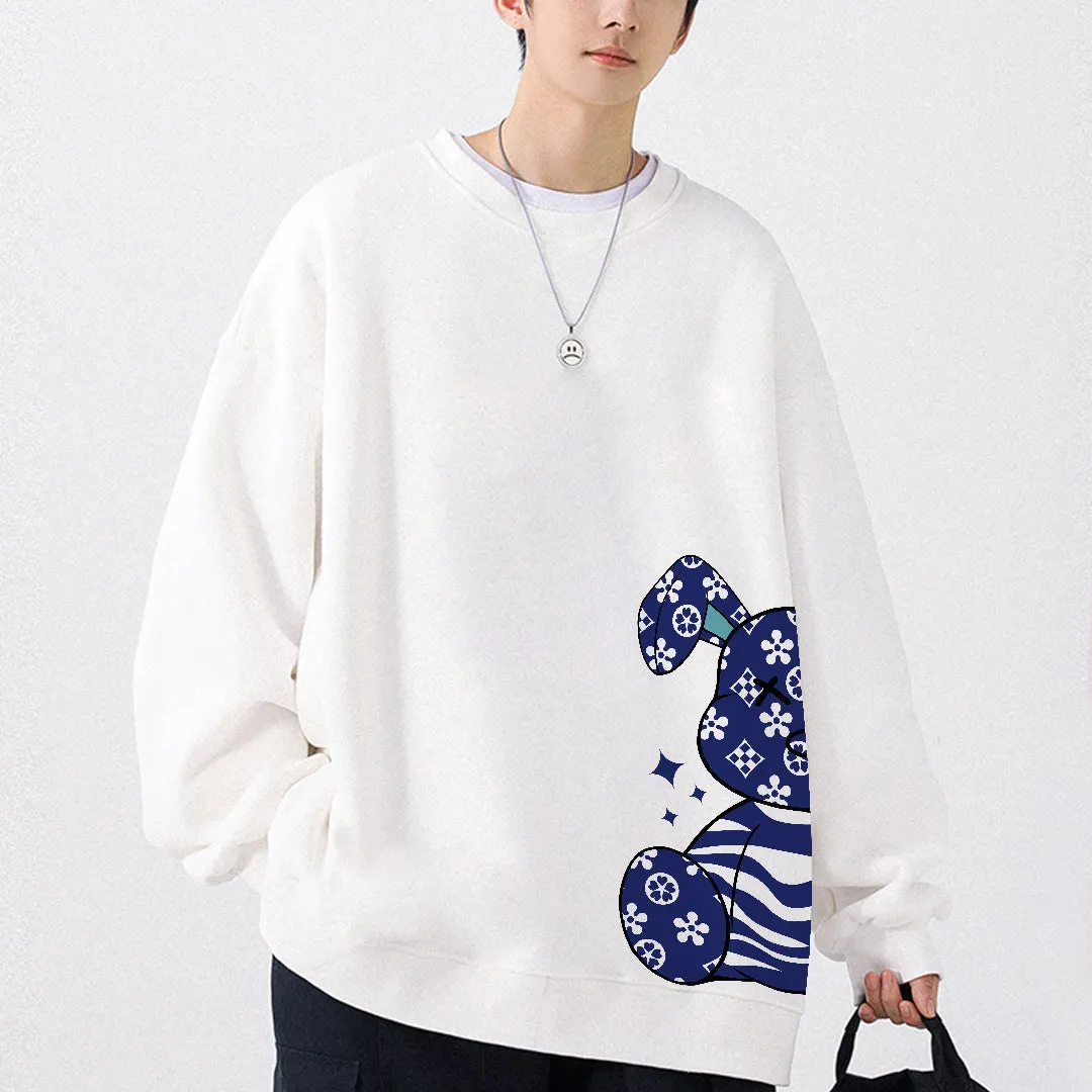 "Fearless Rabbit" Oversized Unisex Pullover 7034