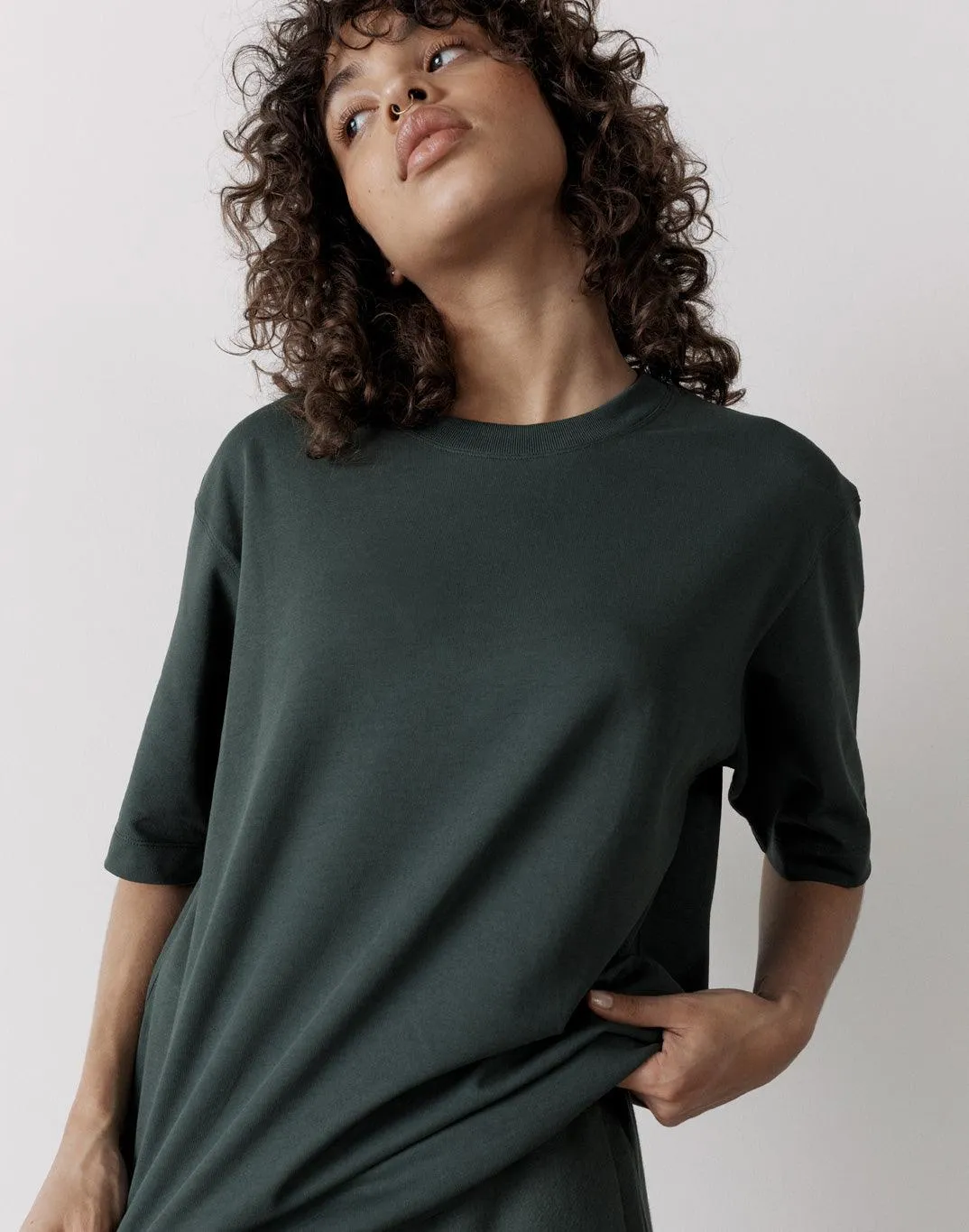 The Oversized Tee in Earth Green