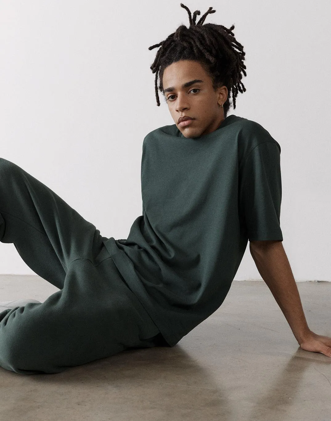 The Oversized Tee in Earth Green