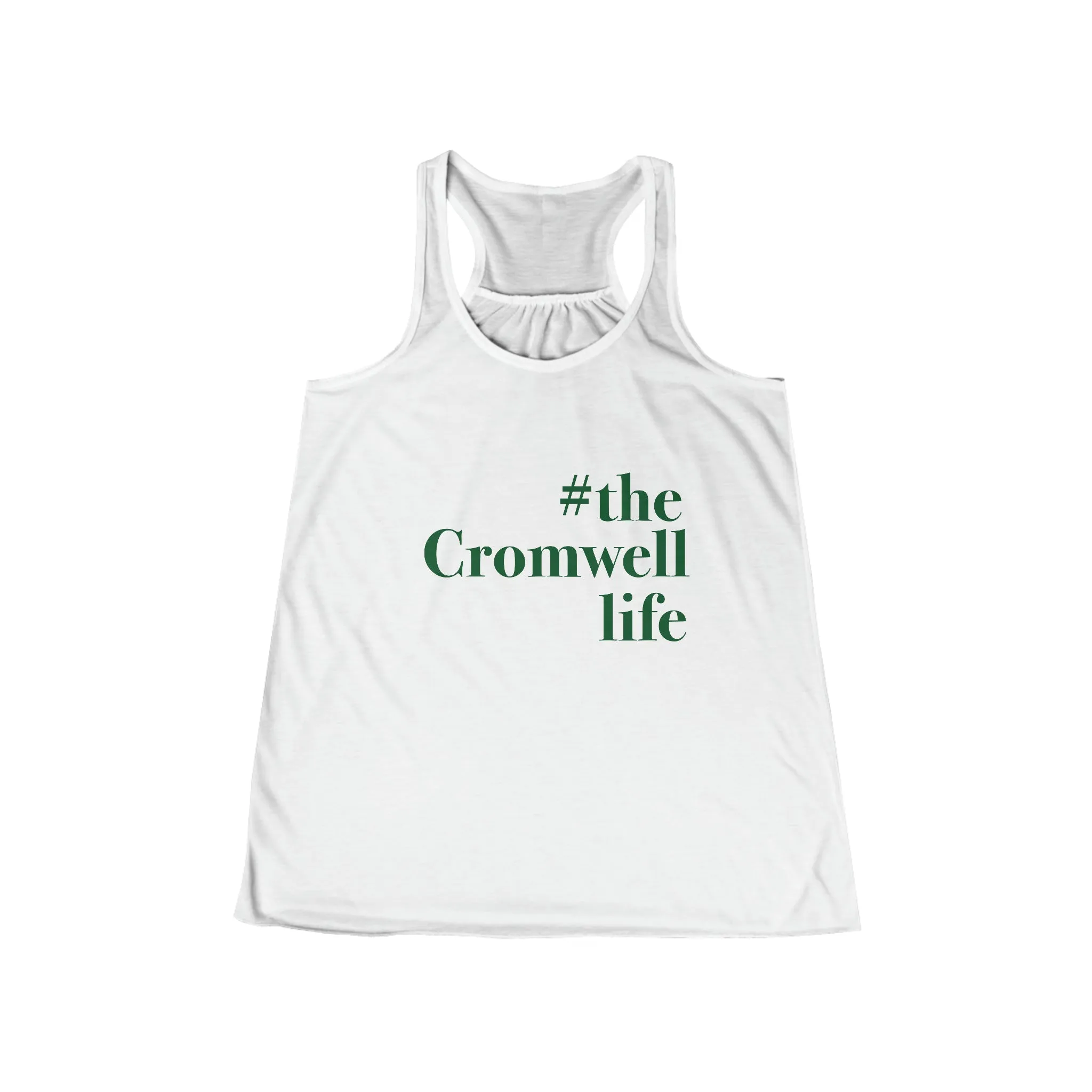 #thecromwelllife Women's Flowy Racerback Tank Top (green)