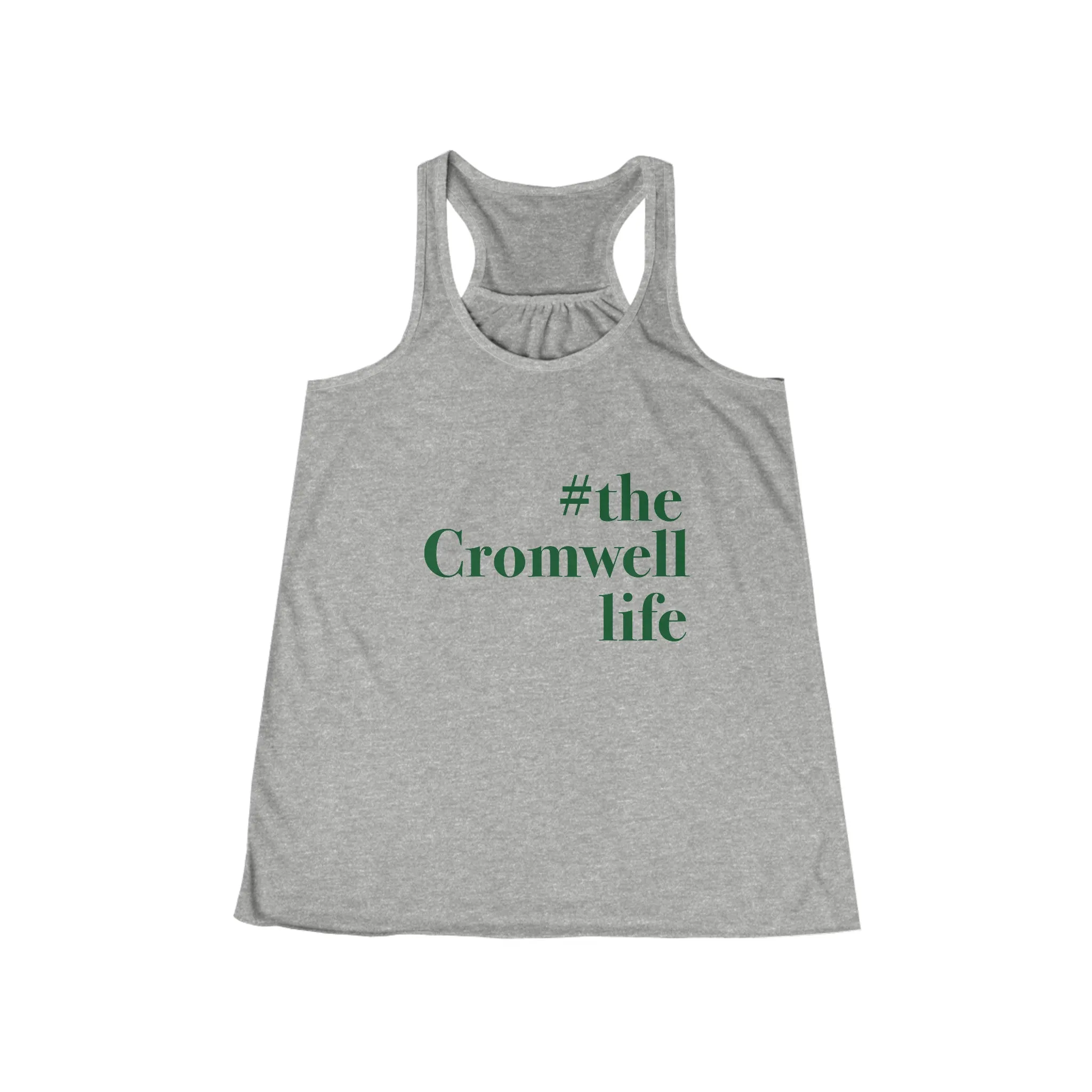 #thecromwelllife Women's Flowy Racerback Tank Top (green)