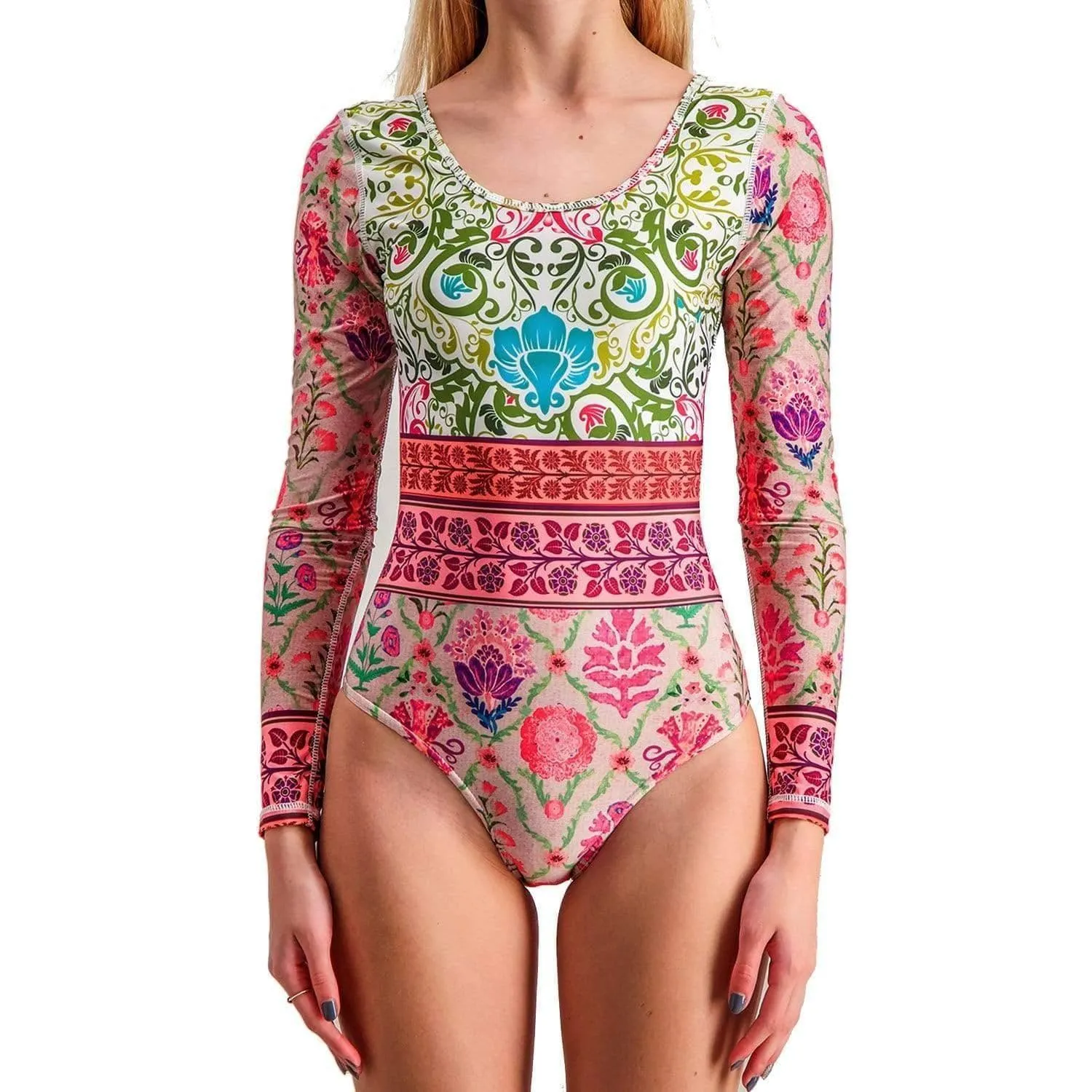 Vintage Bloom one piece long sleeved swimsuit