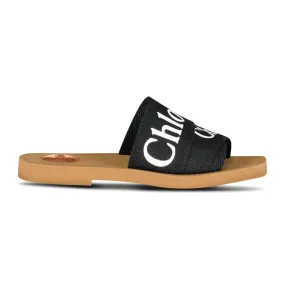 (WOMENS) CHLOÉ LOGO-STRAP SANDALS BLACK