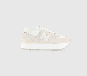 Womens New Balance 574 Platform Sea Salt Off White White Trainers